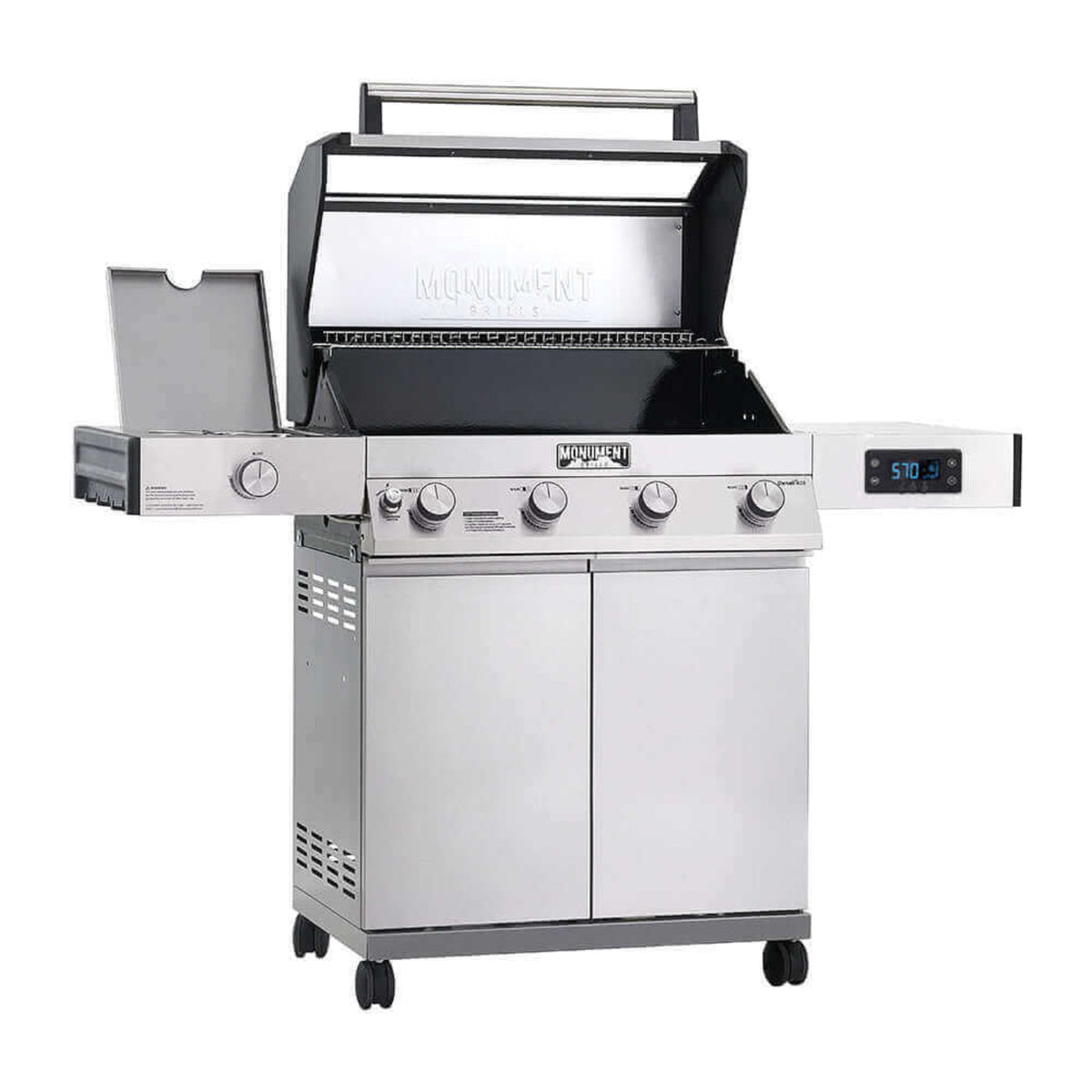 Monument Grills Denali 405 Series | 4 Burner Smart Tech Propane Gas Grill in Stainless Steel - D405