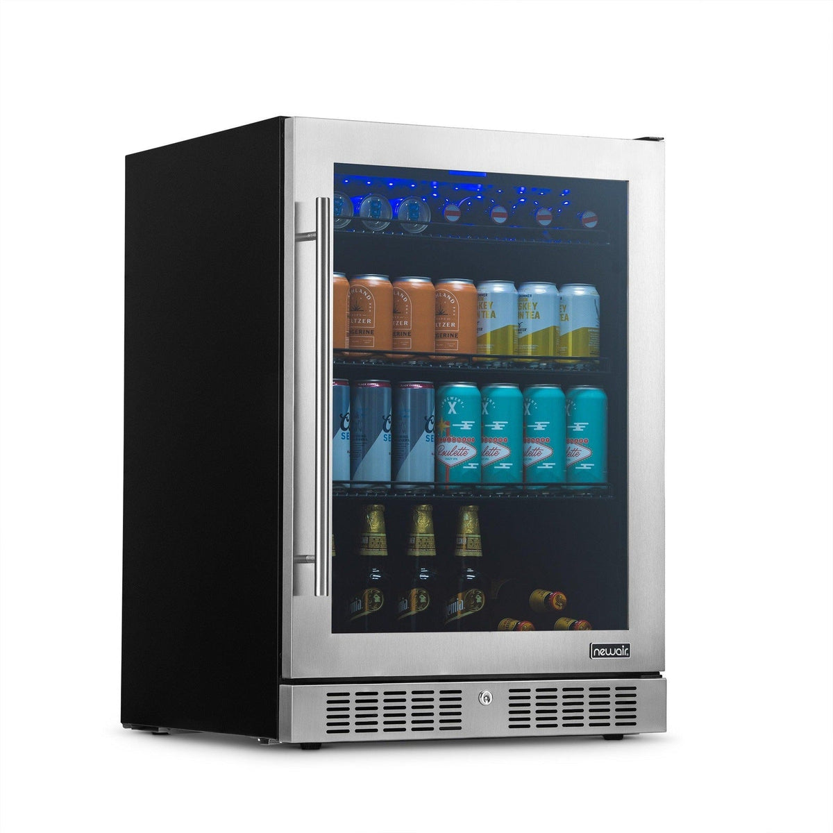 Newair - 24” 224-Can Built-in Premium Beverage Center w/ Color Changing LED Lights (NBC224SS00)