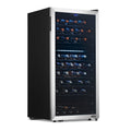 Newair - 76-Bottle Dual-Zone Freestanding Wine Cooler w/ Low-Vibration Ultra-Quiet Inverter Compressor (NWC076SS00)