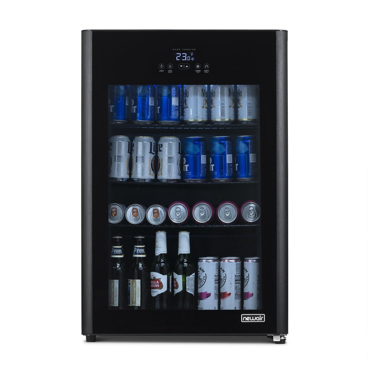 Newair Froster 125-Can Freestanding Black Beverage Center (NBF125BK00) - Chills Down to 23 Degrees!