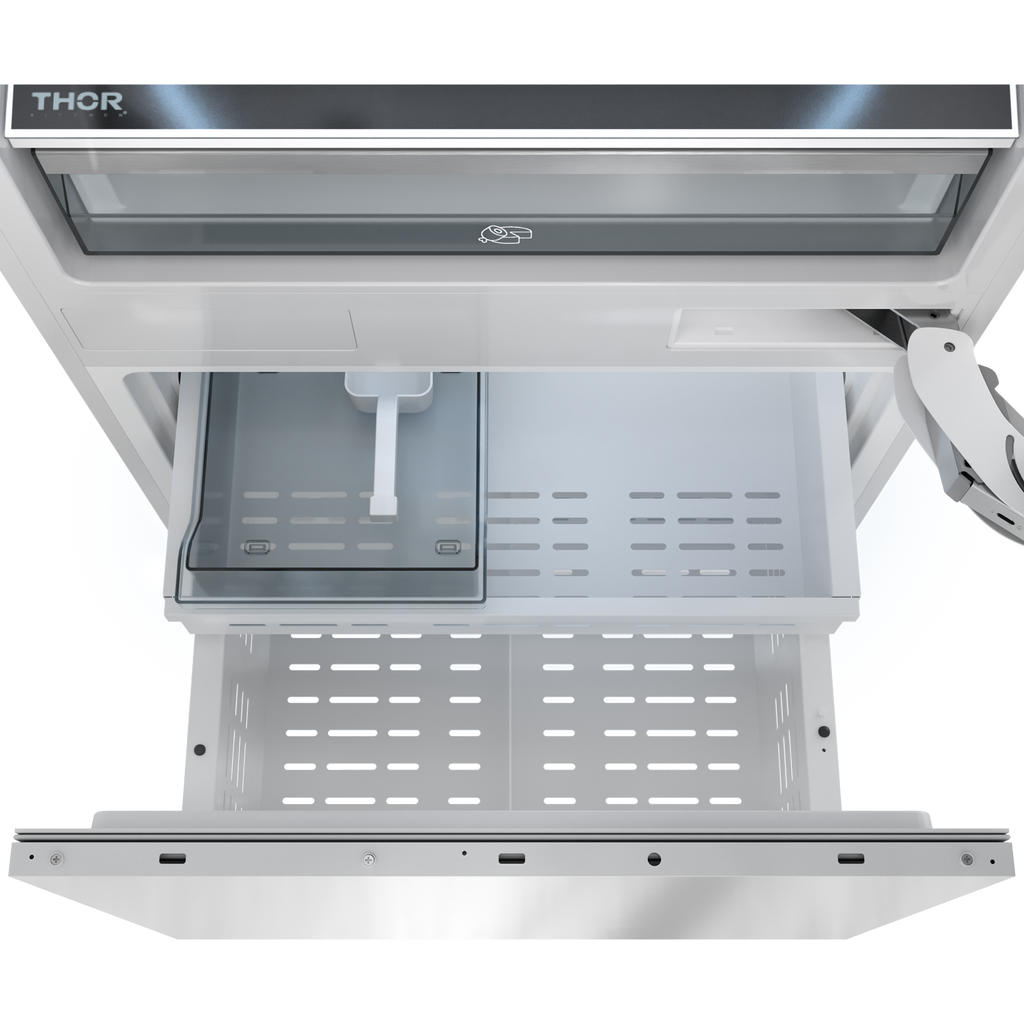 Thor Kitchen 30-inch Built-In Stainless-Steel Panel-Ready Bottom Mount Refrigerator – XRF3016BBP-SS