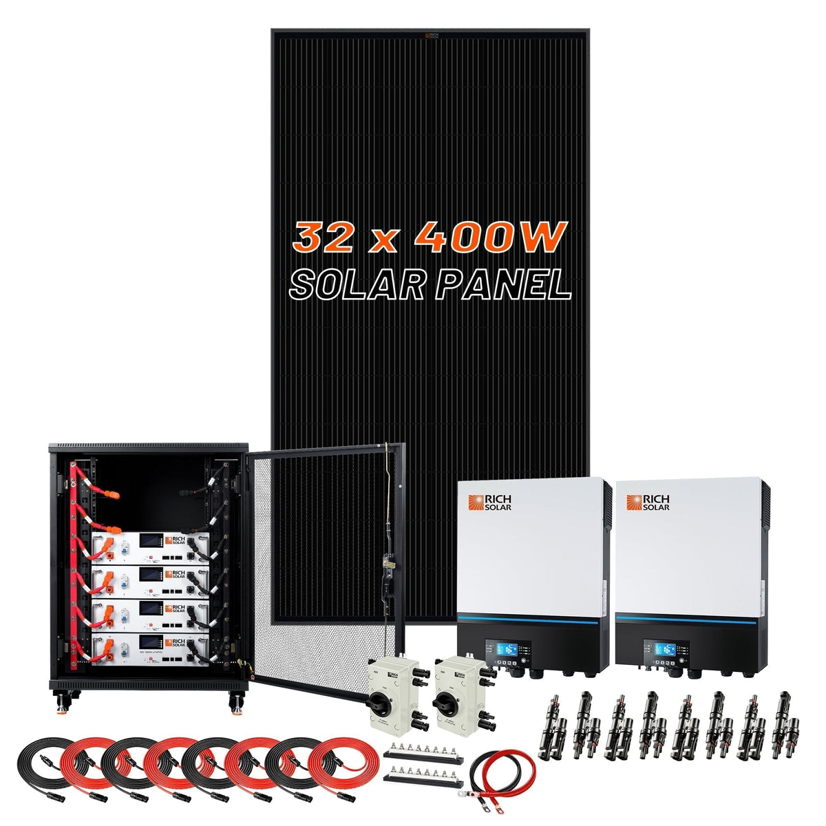 Complete Off-Grid Solar Kit | 13,000W 120/240V Output | 48VDC
