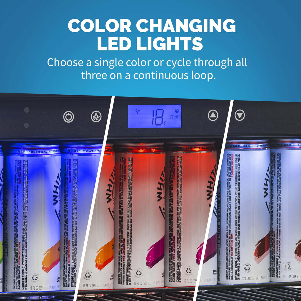 Newair - 24” 224-Can Built-in Premium Beverage Center w/ Color Changing LED Lights (NBC224SS00)