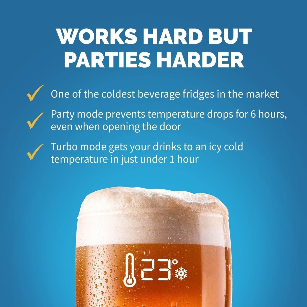 Newair Froster 125-Can Freestanding Black Beverage Center (NBF125BK00) - Chills Down to 23 Degrees!