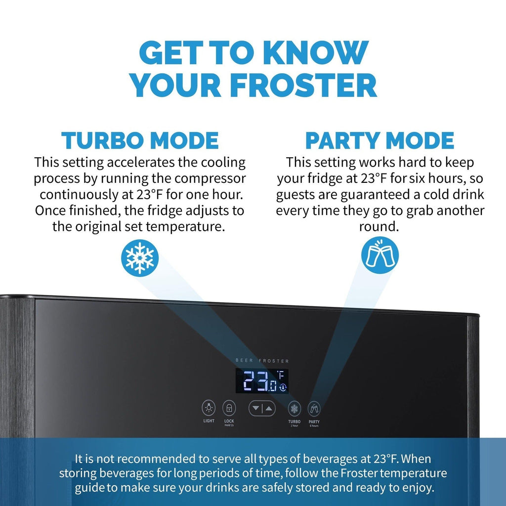 Newair Froster 125-Can Freestanding Black Beverage Center (NBF125BK00) - Chills Down to 23 Degrees!