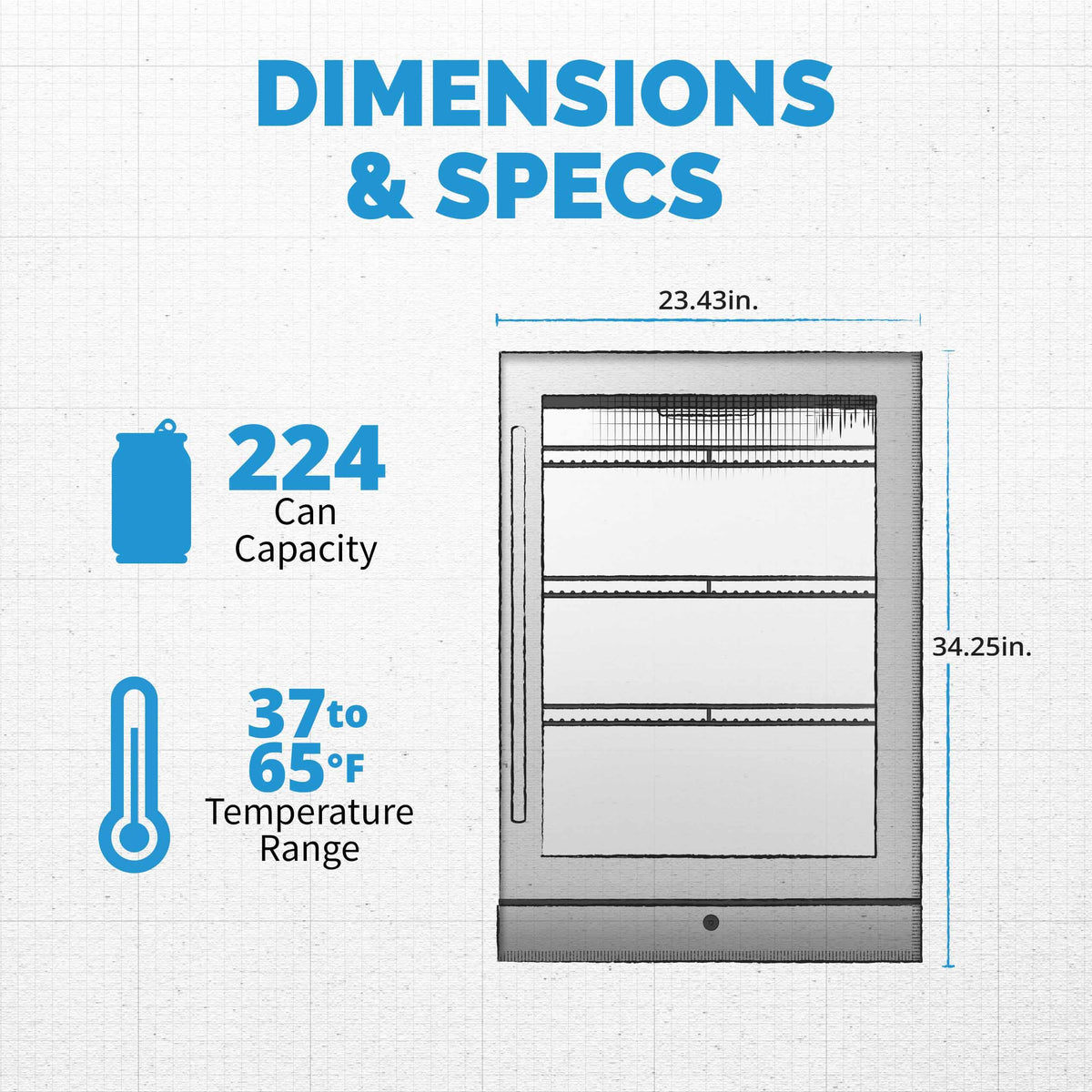 Newair - 24” 224-Can Built-in Premium Beverage Center w/ Color Changing LED Lights (NBC224SS00)