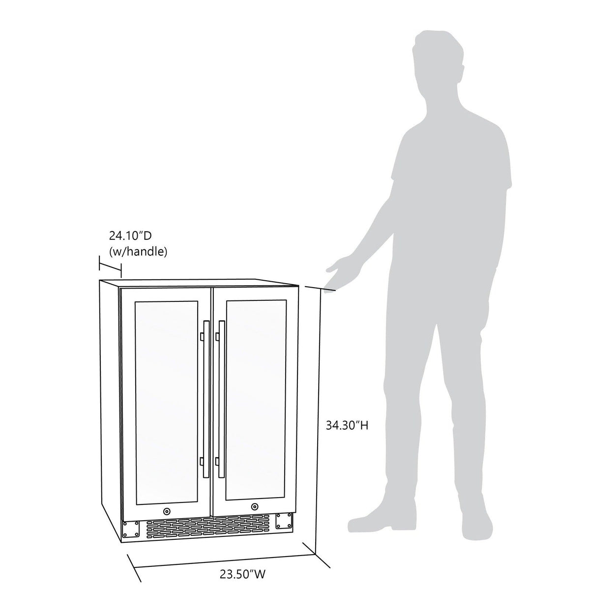 Newair - 24” 20-Bottle/60 Can Dual-Zone French Door Wine & Beverage Center (NWB080SS00) w/ Beech Wood Shelves