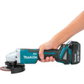 Makita XAG11T - 18V LXT Lithium-Ion Brushless Cordless 4-1/2” / 5" Paddle Switch Cut-Off/Angle Grinder Kit, electric brake, bag, lock-off, no lock-on (5.0Ah)