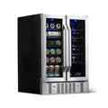 Newair - 24” 18-Bottle/58 Can Dual-Zone French Door Wine & Beverage Center (AWB-360DB)