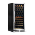 Newair - 27” 116-Bottle Dual-Zone Built-in Stainless Steel Wine Cooler (AWR-1160DB)