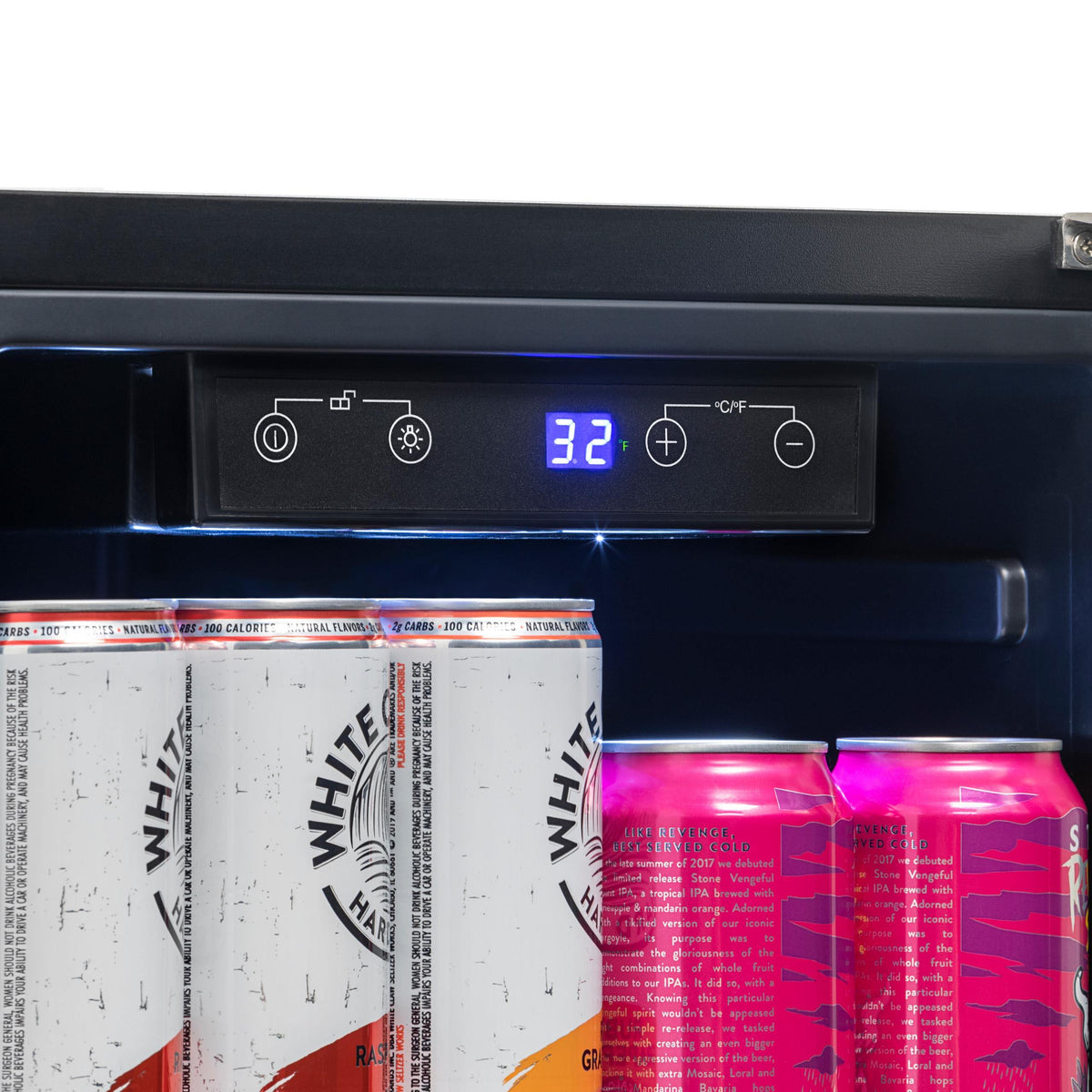 NewAir - 15" 90-Can Weatherproof Outdoor Beverage Center (NOF090SS00) Stainless Steel w/ Auto-Closing Door & Easy Glide Casters