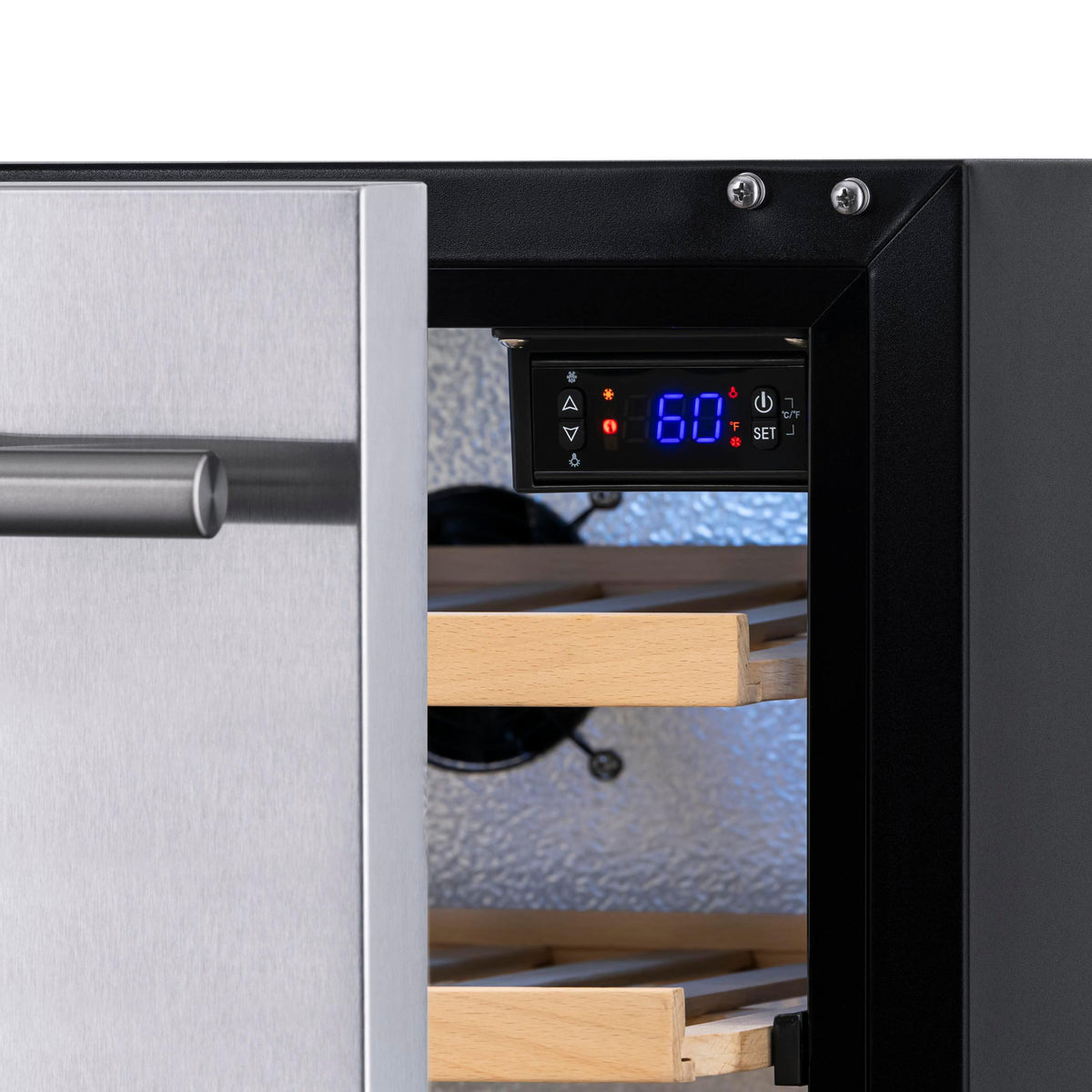 Newair - 24” 20-Bottle/80 Can Dual-Zone Built-in/Freestanding Outdoor Dual Drawer Wine & Beverage Center (NOF100SS00)