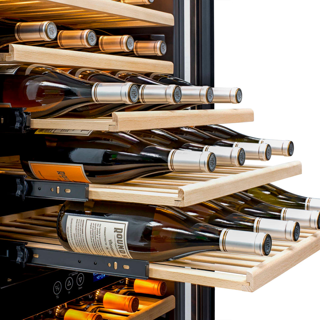 Newair - 27” 116-Bottle Dual-Zone Built-in Stainless Steel Wine Cooler (AWR-1160DB)