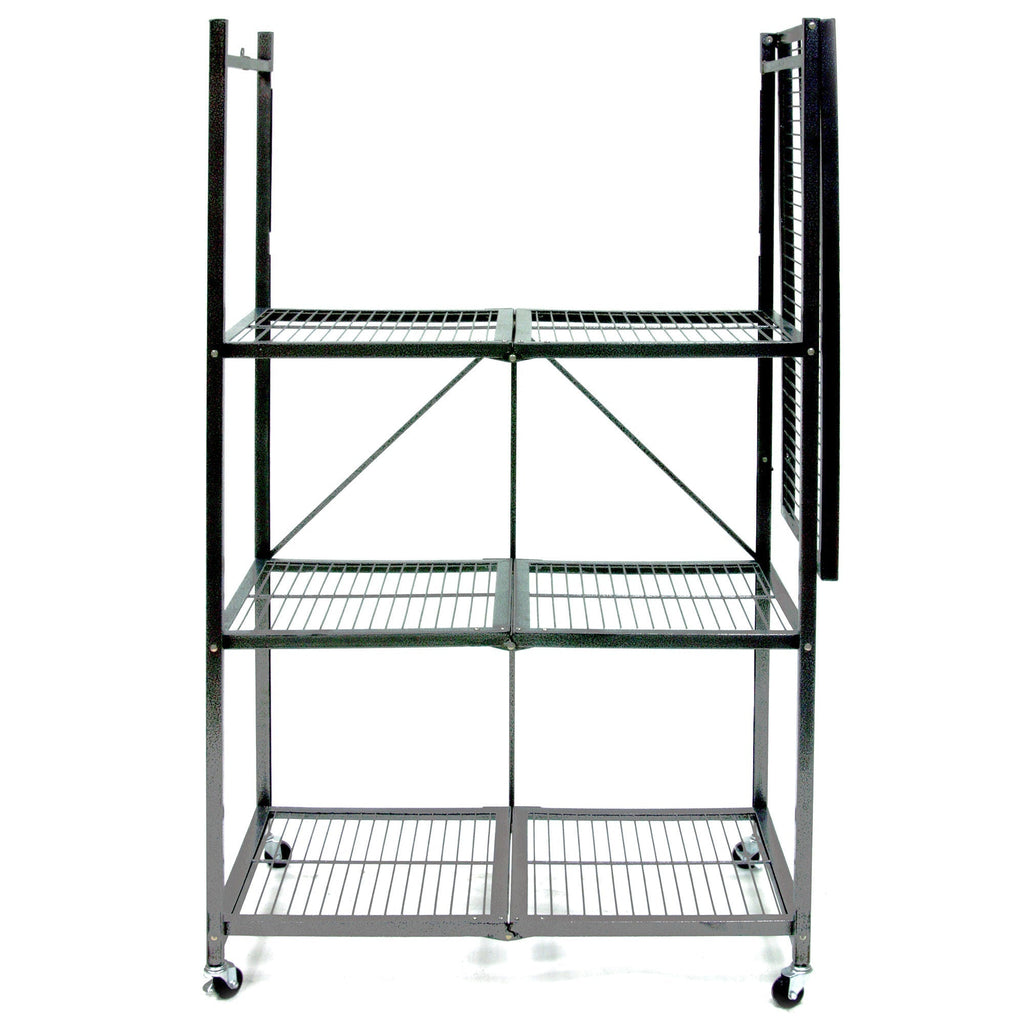 Origami 4 Tier Multipurpose Folding Storage Rack with Wheels, 3 Pack, Gray - 414442