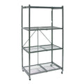 Origami 4 Tier Multipurpose Folding Storage Rack with Wheels, 3 Pack, Gray - 414442