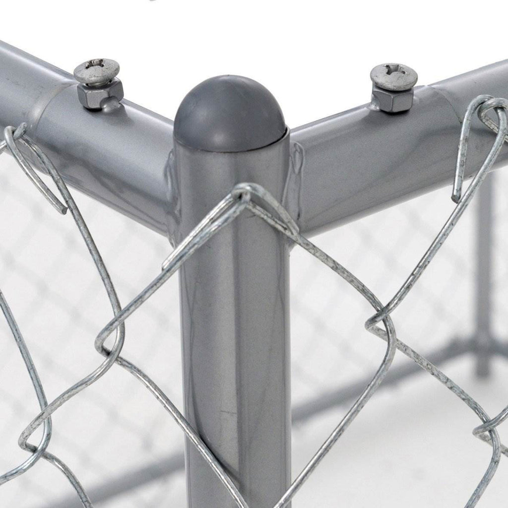 Lucky Dog 10 x 10 Foot Heavy Duty Outdoor Chain Link Dog Kennel w/ Door (2 Pack) - 109028