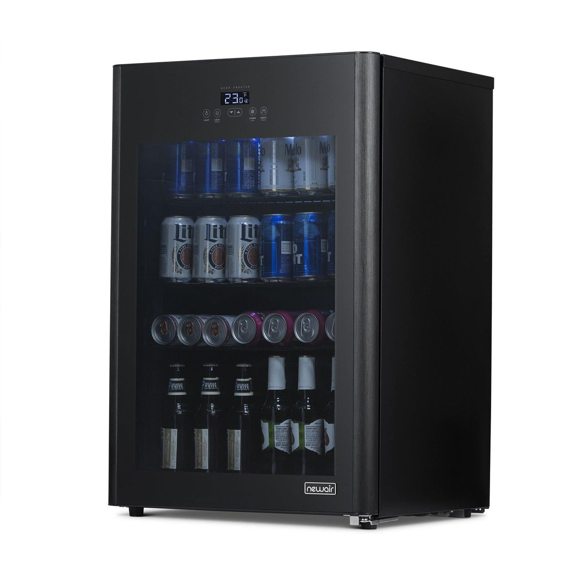 Newair Froster 125-Can Freestanding Black Beverage Center (NBF125BK00) - Chills Down to 23 Degrees!