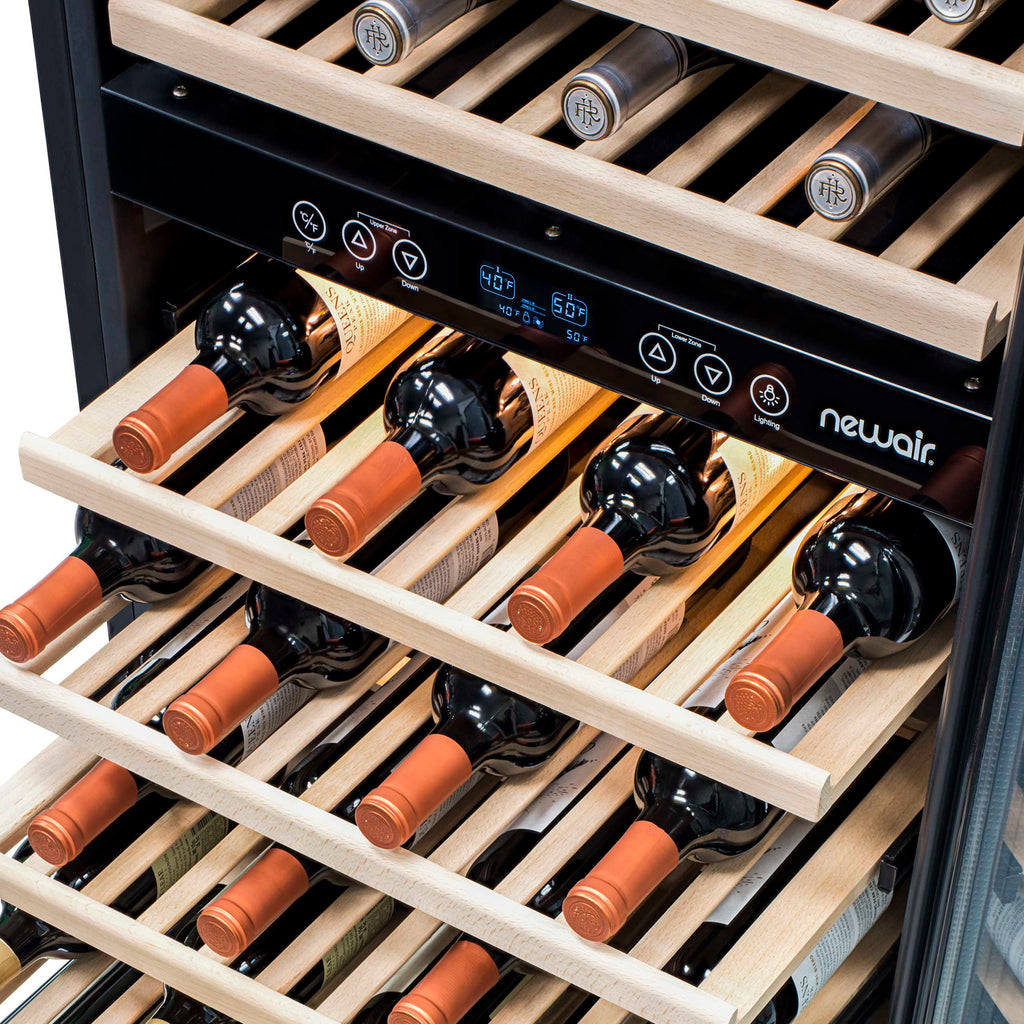 Newair - 27” 116-Bottle Dual-Zone Built-in Stainless Steel Wine Cooler (AWR-1160DB)