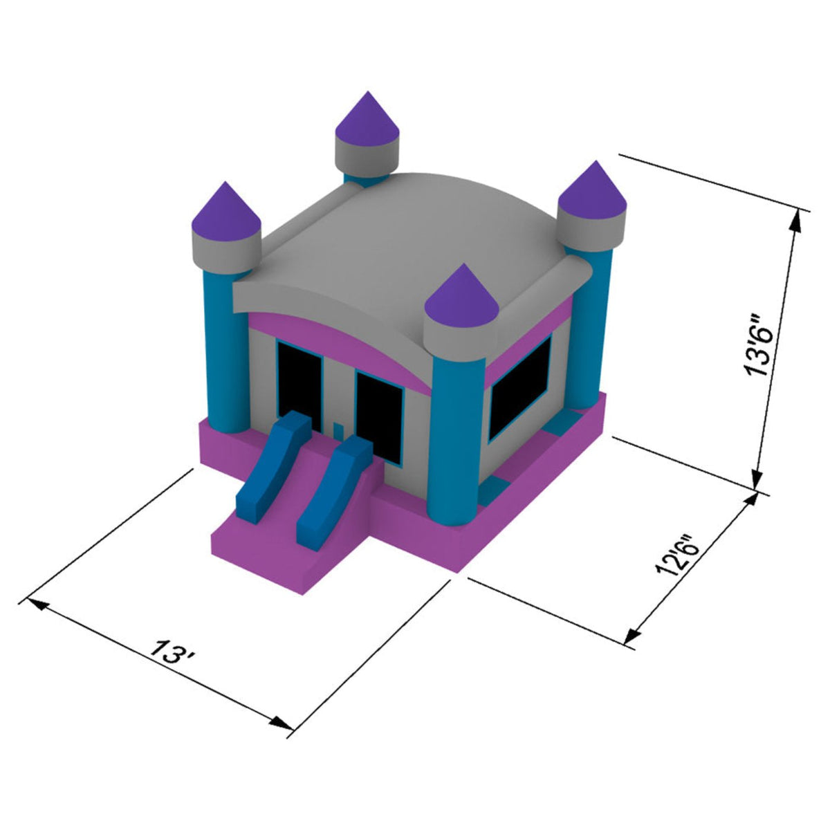 Commercial Princess Castle Bounce House with Blower by Inflatable HQ