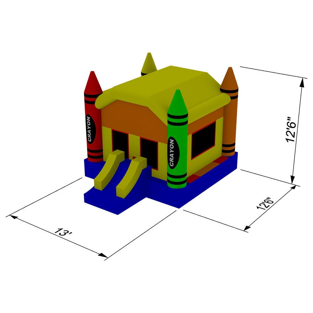 Commercial Crayon Bounce House with Blower by Inflatable HQ