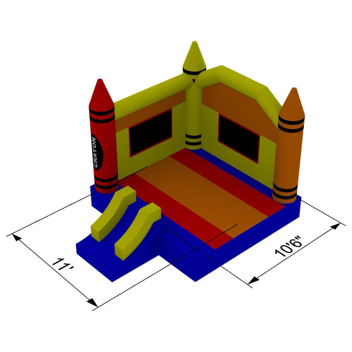 Commercial Crayon Bounce House with Blower by Inflatable HQ