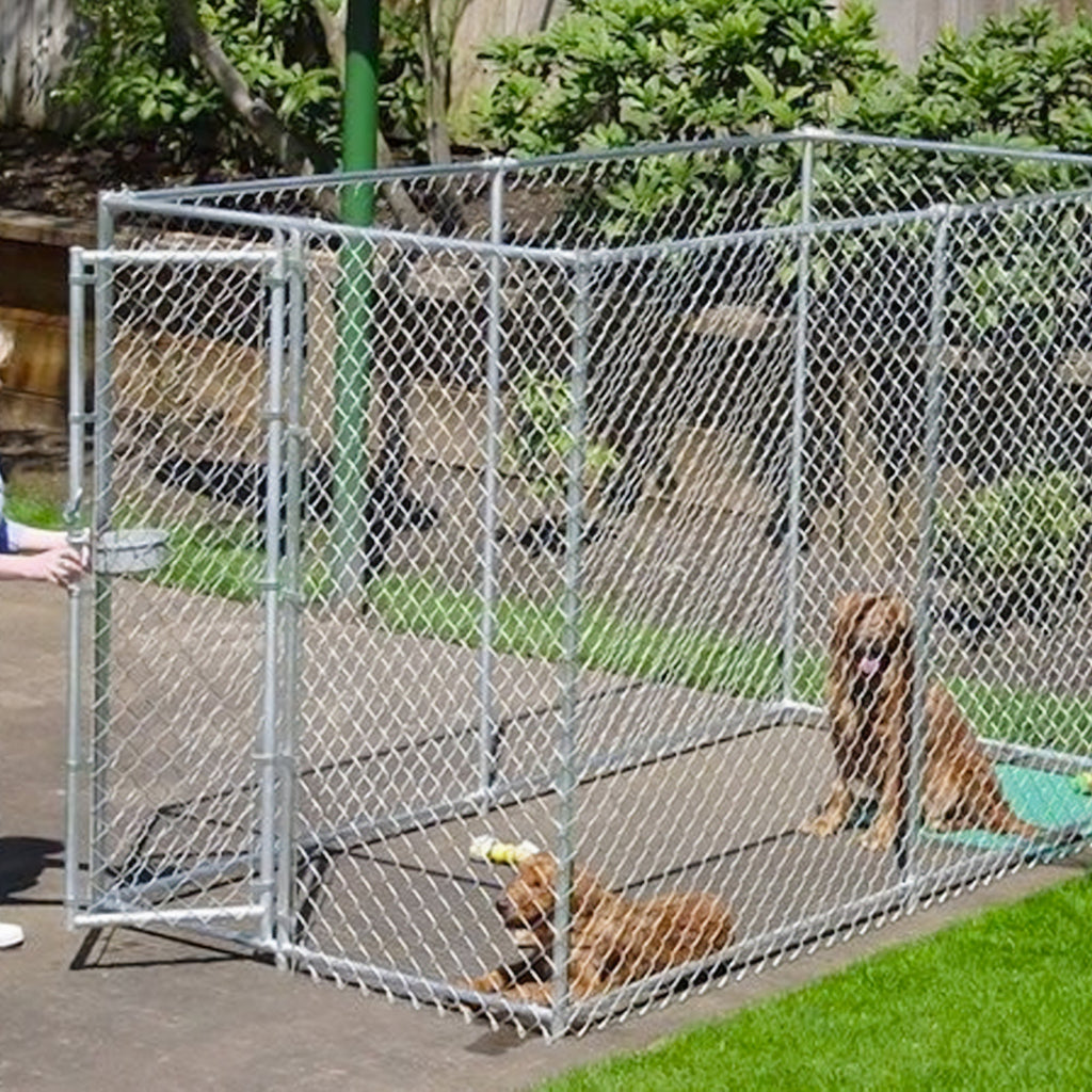 Lucky Dog Adjustable 10' x 5' x 6' Heavy Duty Chain Link Dog Kennel Enclosure - 117259