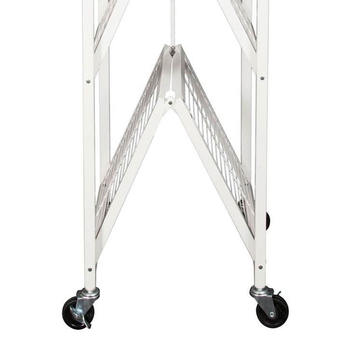 Origami 2 Pack Large Wheeled 5-Shelf Folding Steel Wire Shelving Rack, White - 415233