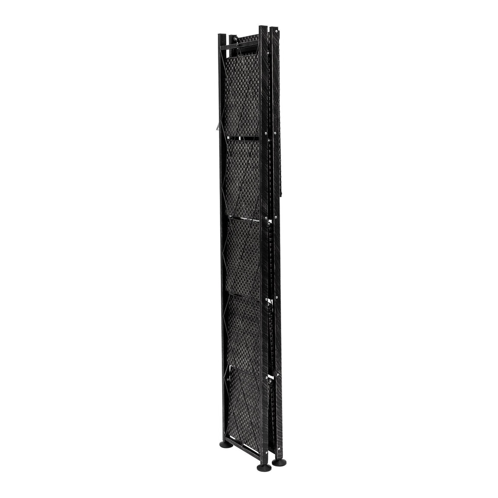 Origami 6 Tier Classic Steel Bookcase Organizer Storage Rack, Black (2 Pack) - 125949