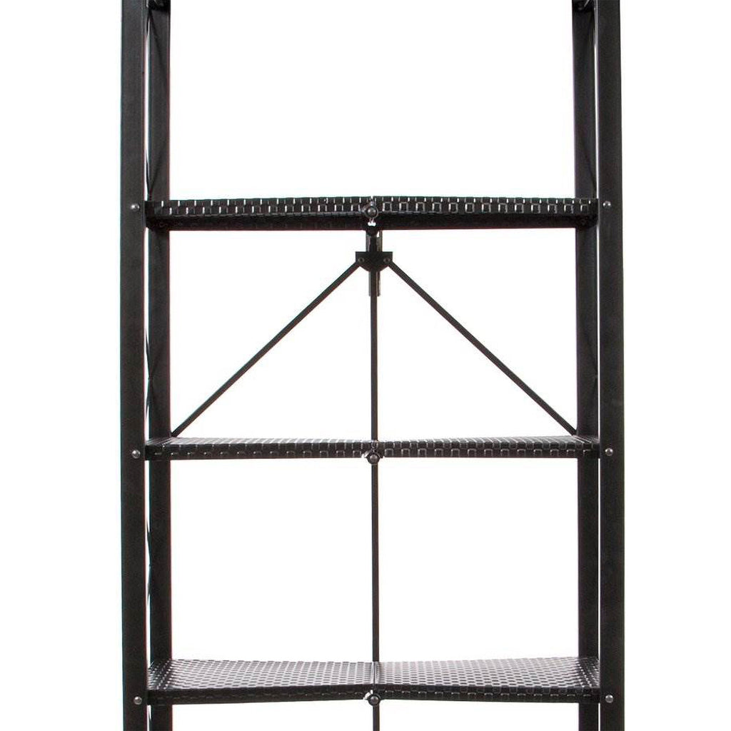 Origami 6 Tier Classic Steel Bookcase Organizer Storage Rack, Black (2 Pack) - 125949