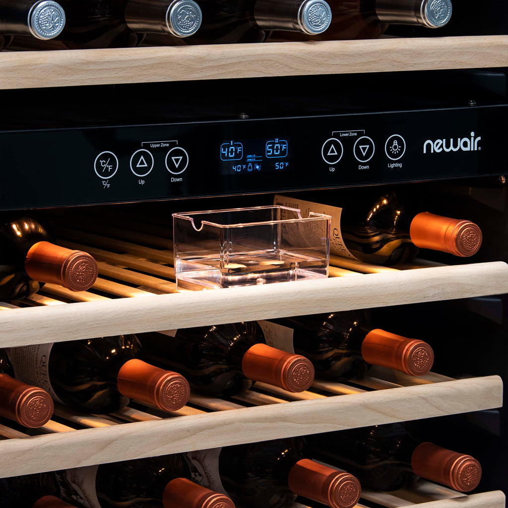 Newair - 27” 116-Bottle Dual-Zone Built-in Stainless Steel Wine Cooler (AWR-1160DB)