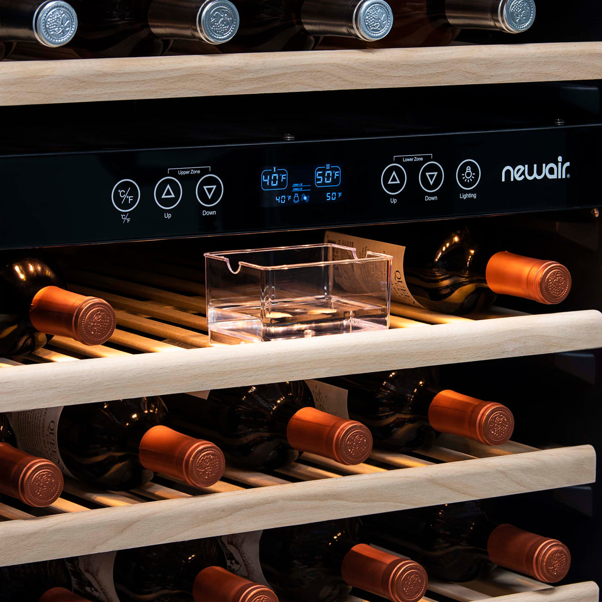 Newair - 27” 116-Bottle Dual-Zone Built-in Stainless Steel Wine Cooler (AWR-1160DB)