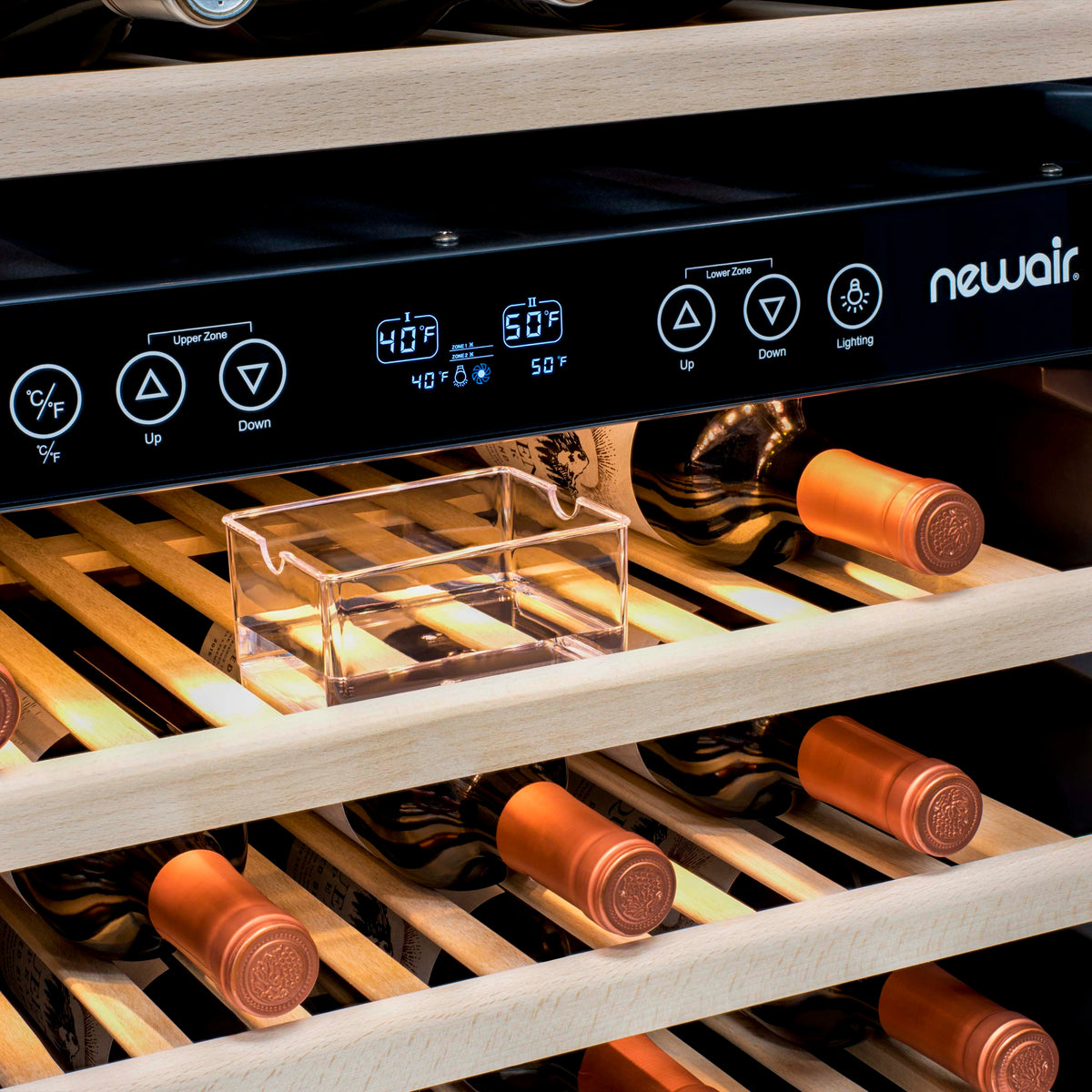 Newair - 27” 160-Bottle Dual-Zone Built-in/Freestanding Stainless Steel Wine Fridge (AWR-1600DB) - w/ Smooth Rolling Shelves