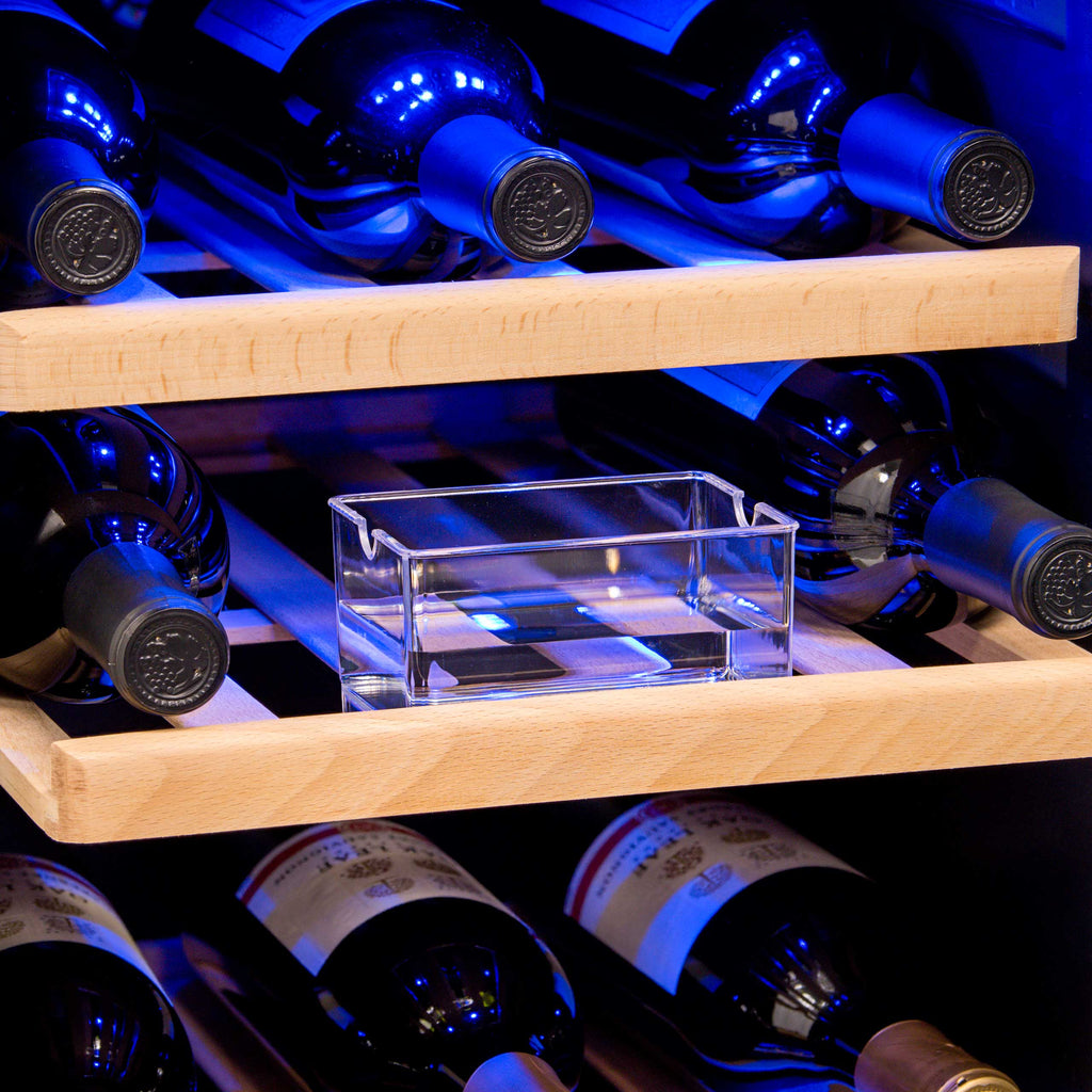 NewAir - 15" 29-Bottle Dual-Zone Wine Cooler (AWR-290DB) Stainless Steel w/ Beech Wood Shelves
