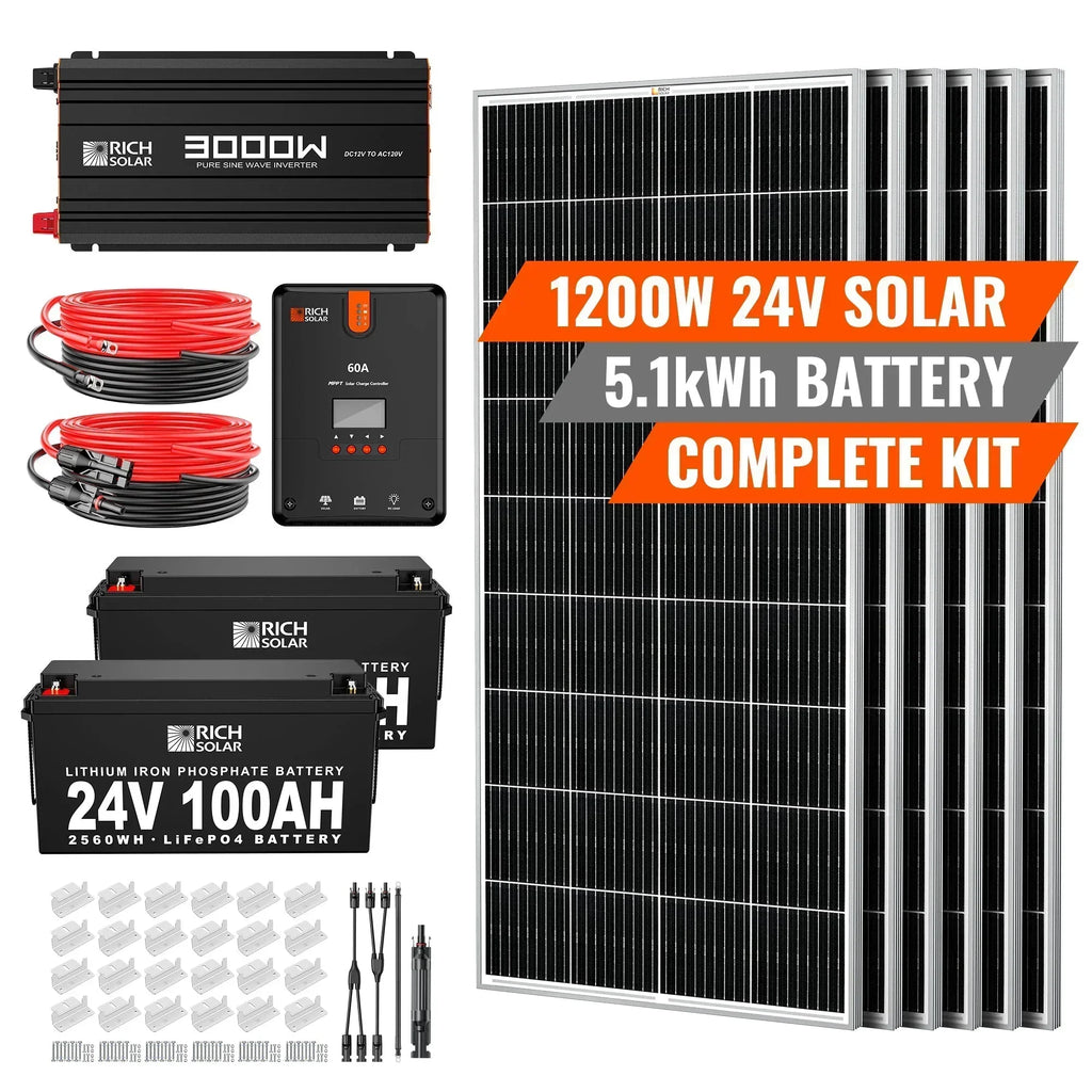 1200 Watt 24V Complete Solar Kit