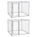 Lucky Dog 5 x 5 x 4 Foot Heavy Duty Outdoor Chain Link Dog Kennel (2 Pack) - 125137
