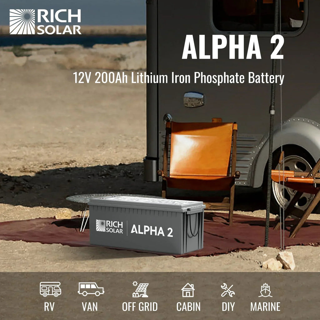 12V 200Ah LiFePO4 Lithium Iron Phosphate Battery w/ Internal Heating and Bluetooth Function