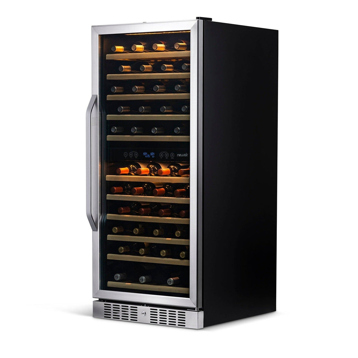 Newair - 27” 116-Bottle Dual-Zone Built-in Stainless Steel Wine Cooler (AWR-1160DB)