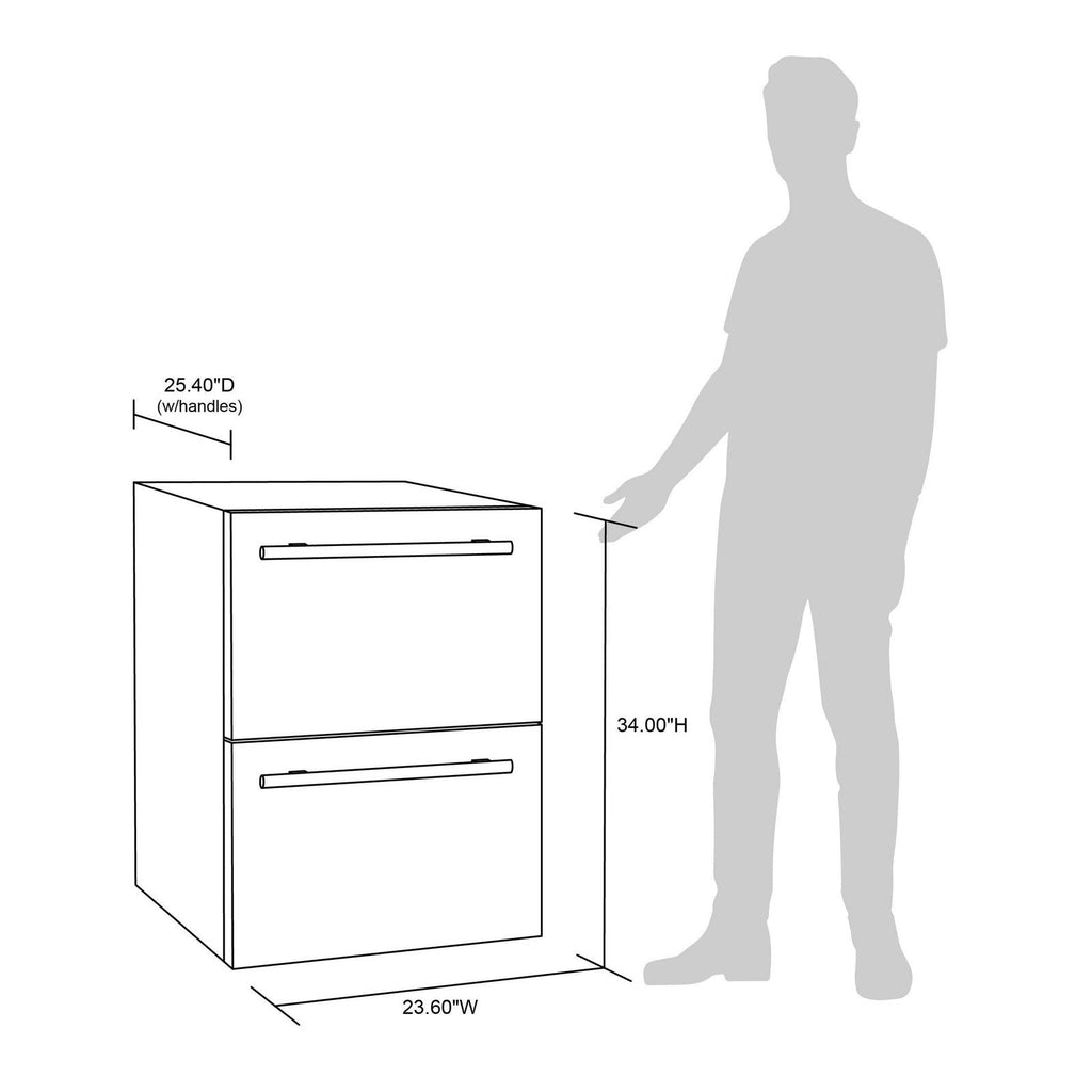 Newair - 24” 20-Bottle/80 Can Dual-Zone Built-in/Freestanding Outdoor Dual Drawer Wine & Beverage Center (NOF100SS00)