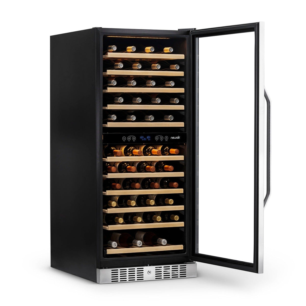 Newair - 27” 116-Bottle Dual-Zone Built-in Stainless Steel Wine Cooler (AWR-1160DB)