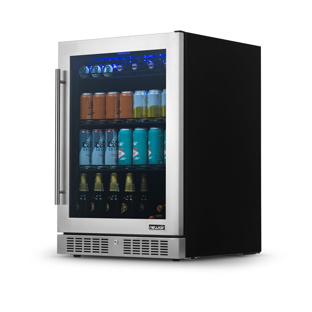 Newair - 24” 224-Can Built-in Premium Beverage Center w/ Color Changing LED Lights (NBC224SS00)