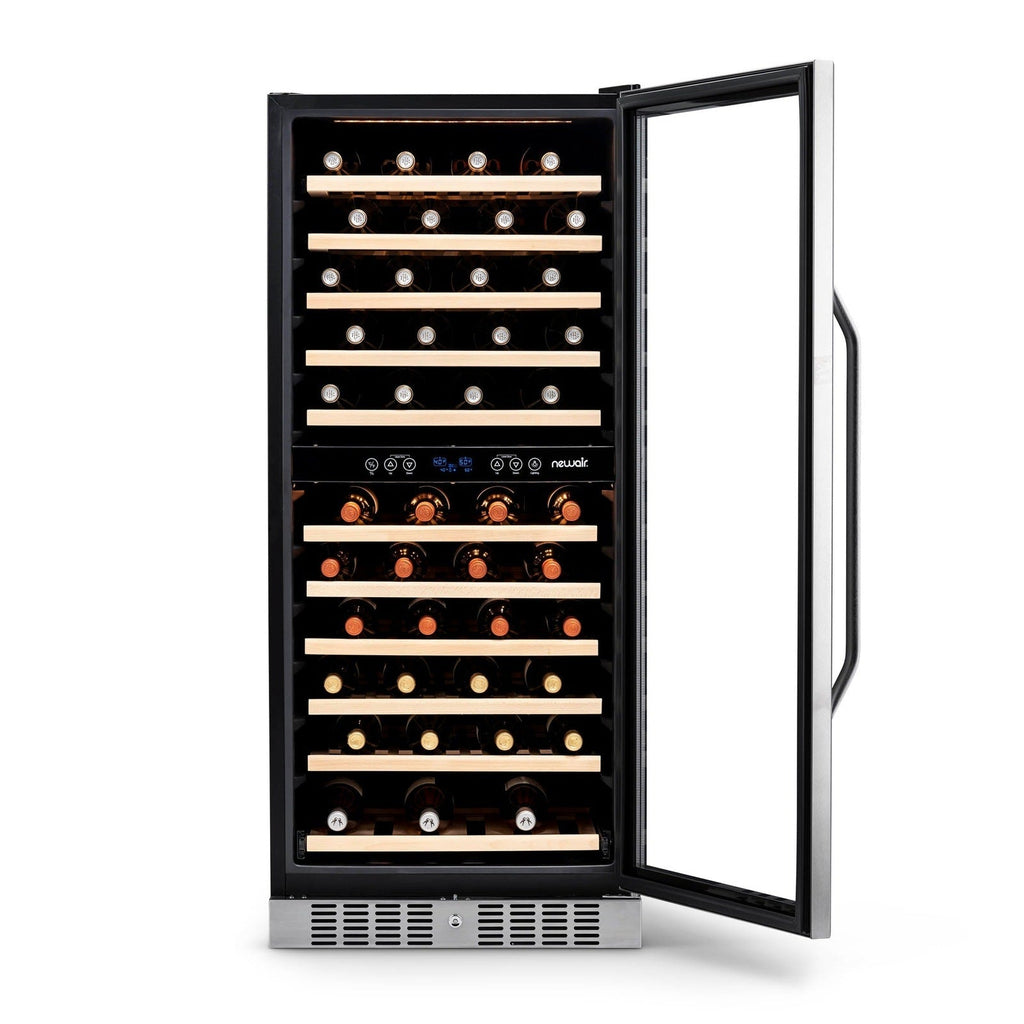 Newair - 27” 116-Bottle Dual-Zone Built-in Stainless Steel Wine Cooler (AWR-1160DB)
