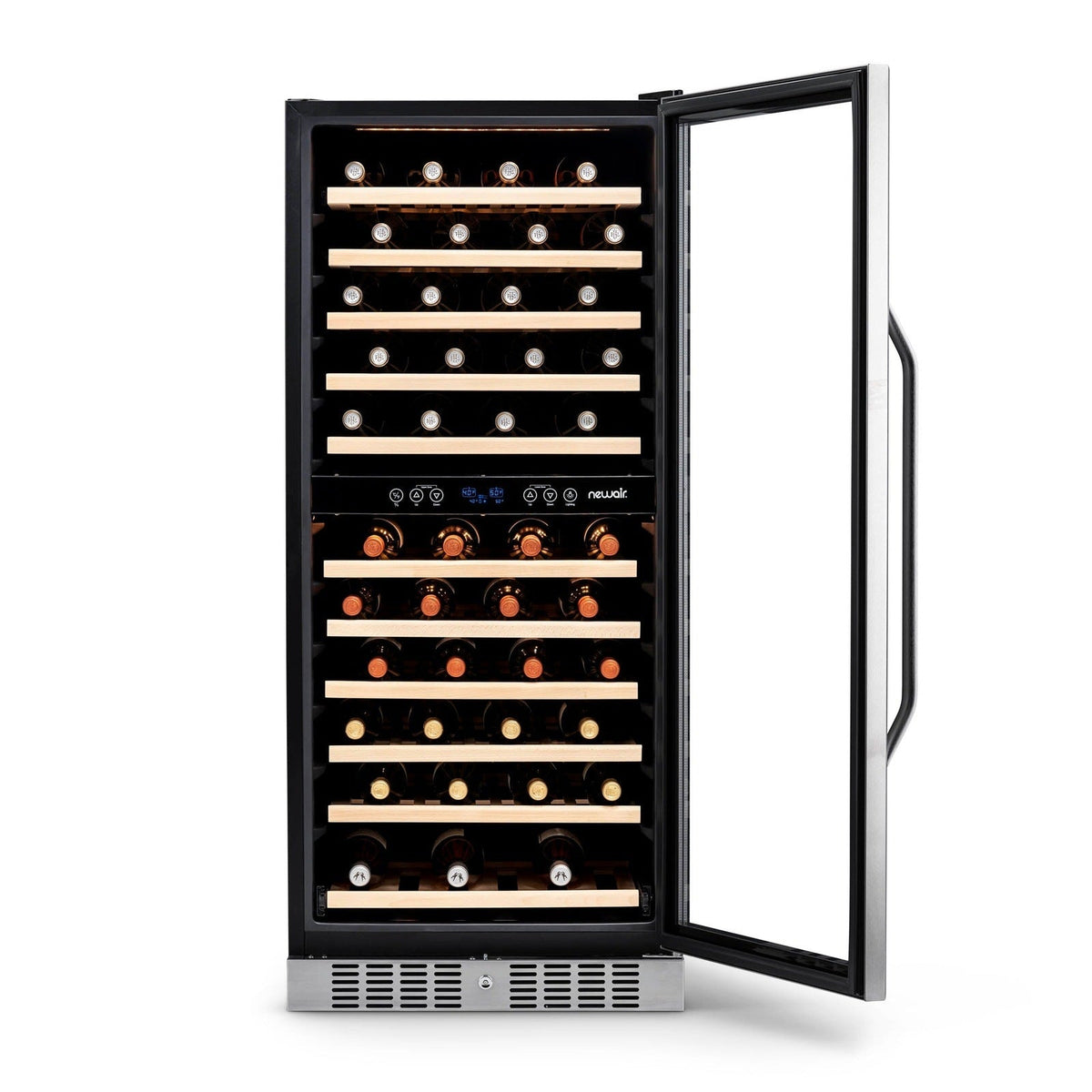 Newair - 27” 116-Bottle Dual-Zone Built-in Stainless Steel Wine Cooler (AWR-1160DB)