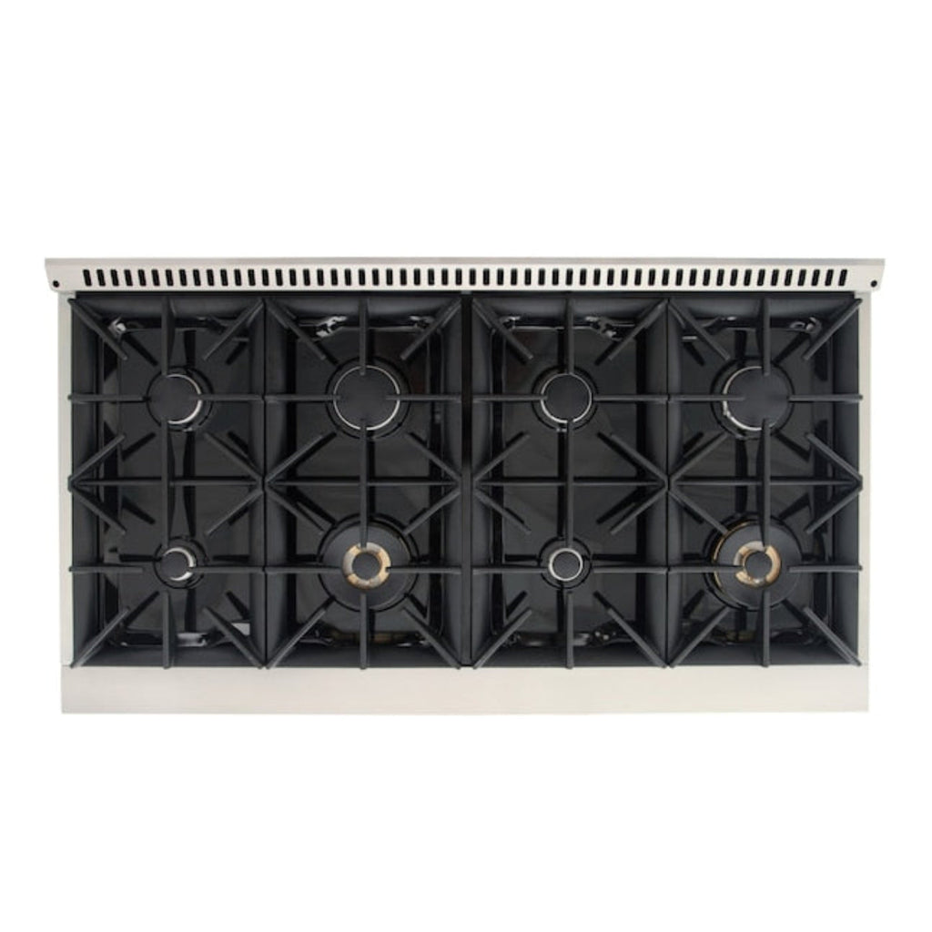 Kucht 48" Pro-Style Propane Gas Dual Fuel Range in White with Rose Gold Accents, KDF482/LP-W-ROSE - KDF482/LP-W-ROSE