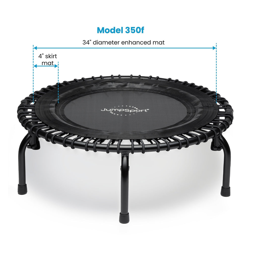 Disc-O-Bed JumpSport 350f Indoor Lightweight 39-Inch Folding Fitness Trampoline, Black - 168414
