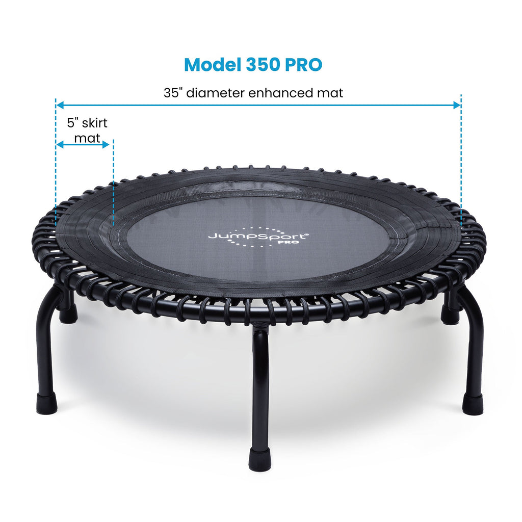 Disc-O-Bed JumpSport 350 PRO Indoor Lightweight 39" Round Fitness Trampoline with 4 Videos - 168417