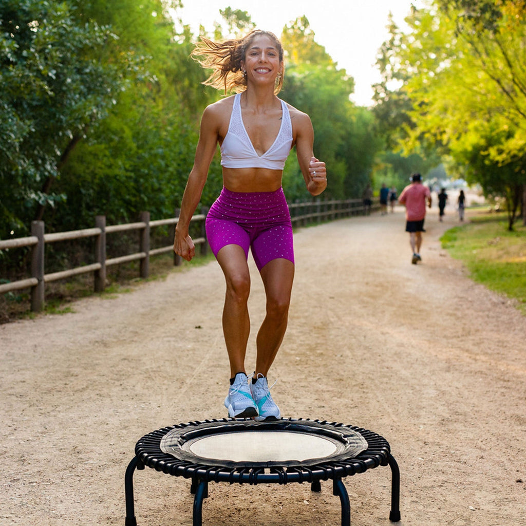 Disc-O-Bed JumpSport 350 PRO Indoor Lightweight 39" Round Fitness Trampoline with 4 Videos - 168417