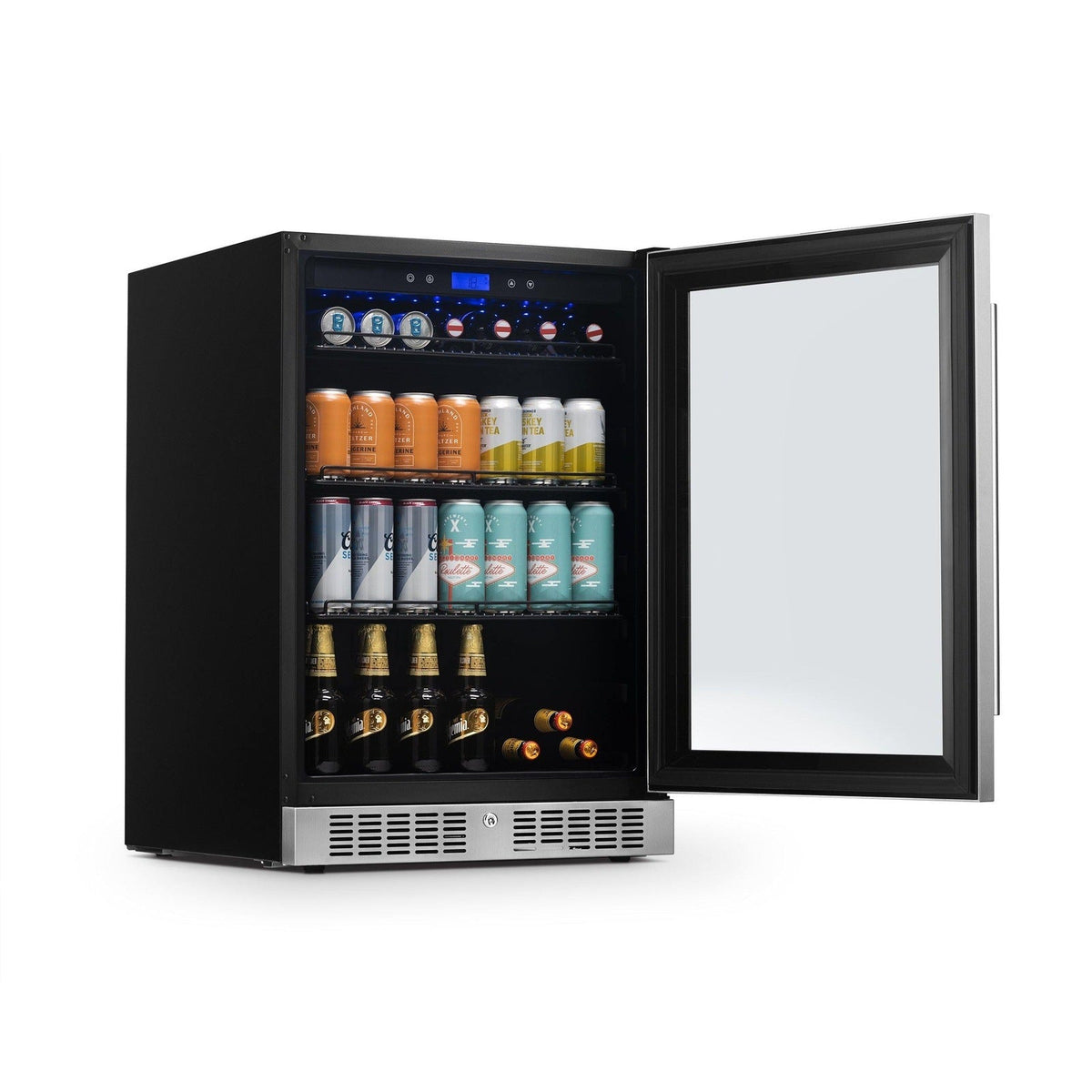 Newair - 24” 224-Can Built-in Premium Beverage Center w/ Color Changing LED Lights (NBC224SS00)