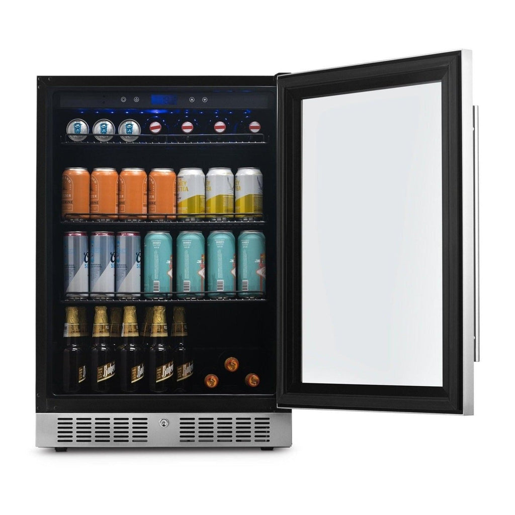 Newair - 24” 224-Can Built-in Premium Beverage Center w/ Color Changing LED Lights (NBC224SS00)
