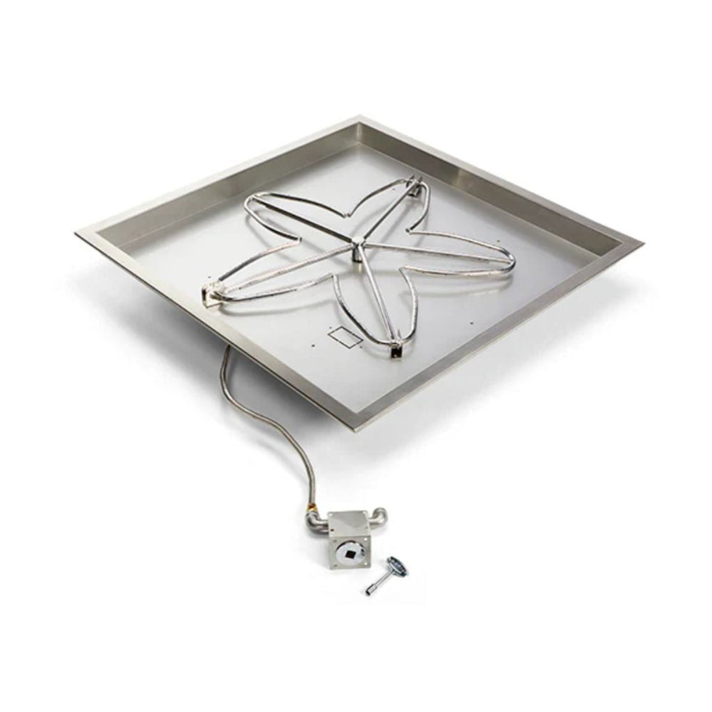 18″ Square Drop In Match Lit Fire Pit Kit -  MLFPK18SQBL-FLEX-NG
