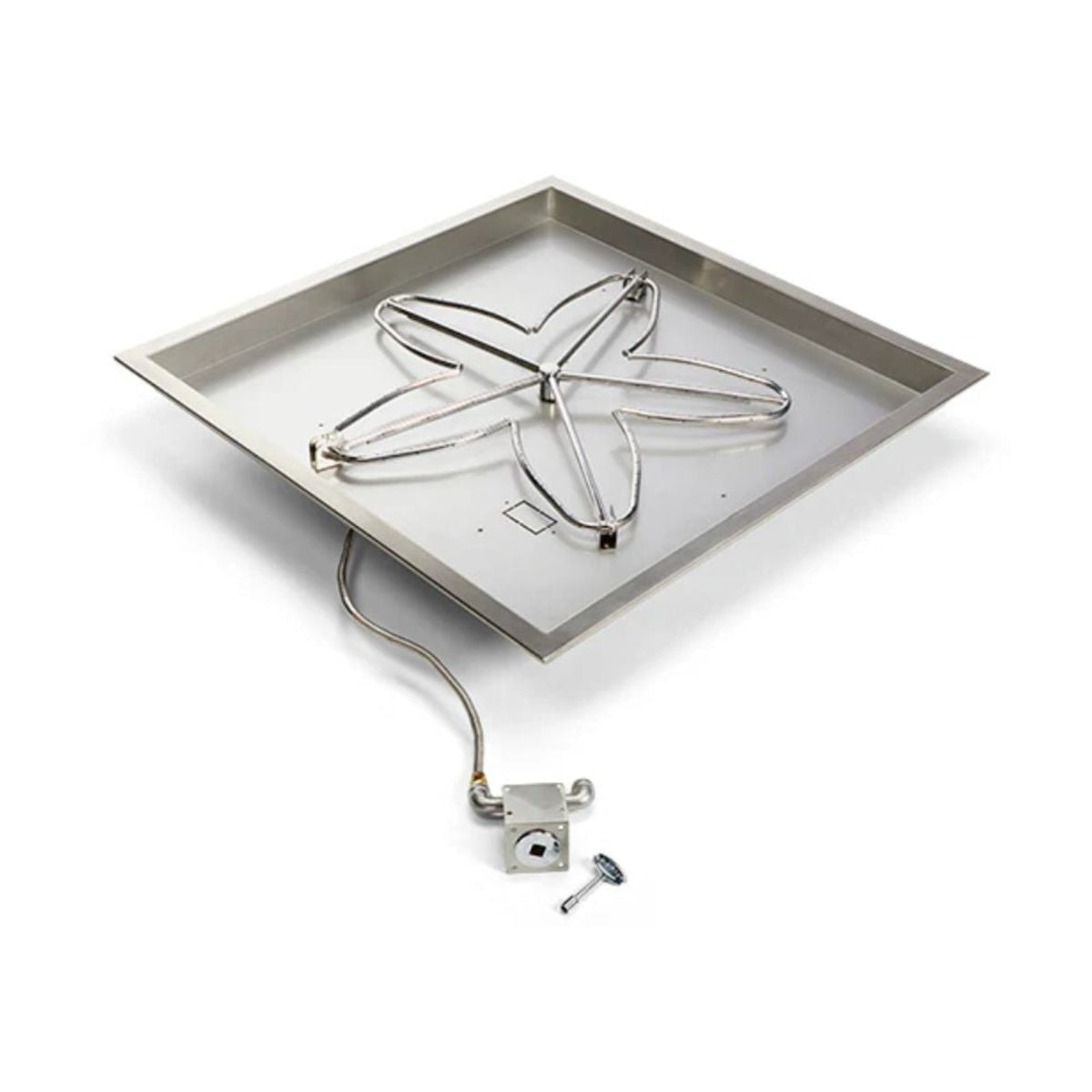 18″ Square Drop In Match Lit Fire Pit Kit -  MLFPK18SQBL-FLEX-NG